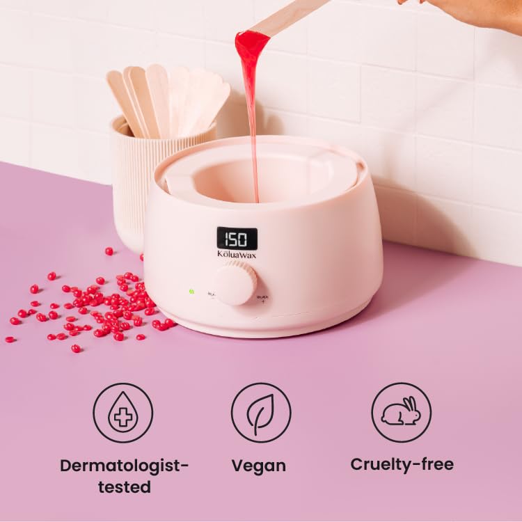 KoluaWax Premium Waxing Kit for Women - Beginner Friendly - Complete Wax Kit that includes 14oz of Wax Beads, Applicator, Pre and Post Care, Suitable for Sensitive Skin (Blush) - Mothers Day Gifts - color: Blush