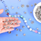 stino 270PCs Metal Bead Caps for Jewelry Making, Silver Bracelet Earrings Necklace Findings & Supplies 512 (Bead Cap （270Pcs）) - color: Bead Cap （270Pcs）