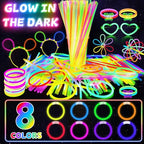SHQDD 100 Glow Sticks Bulk Party Pack, 8” Neon Glow Sticks, DIY Glowsticks with Connectors Bracelets & Necklaces, Glow in the Dark Party Supplies for Kids, Adults, Parties, Halloween & New Year - style: 100PCS