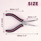 Mini Bent Needle Nose Pliers Smooth Jaws Small Bent Long Nose Pliers Tweezers Long Nose Pliers Jewelry Pliers Pink Tool for Jewelry Making, Wire Wrapping and Object Gripping with Soft Grip - style: Bent Needle Nose Plier Smooth Jaws