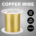 BENECREAT 22 Gauge 164FT Tarnish Resistant Gold Wire Jewelry Beading Wire for Beading Wrapping and Other Jewelry Craft Making - color: Gold, size: 22 Gauge