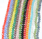 Catotrem Faceted Glass Crystal Beads Strands Briolette Rondelle Crystal Beads Spacer for Jewelry Making 15 Colors 1350pcs 6MM - size: 6mm