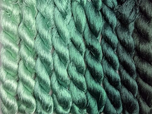 100% Nature Mulberry Handmade Embroidery Silk Thread Woven Jewelry Accessory Artificial Flowers Cross Stitch Floss DIY Sewing Kits 9 Gradient Colors 22m Each (34) - color: 34