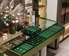 16 Slots Velvet Necklace Bracelet Tray Jewelry Trays Jewelry Drawer Organizer for Necklace, Bracelets, Watch Storage Display (Green) - size: 16 Slot