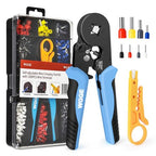 WGGE Ferrule Crimping Tool Kit, AWG 23-7 Self-adjustable Ratchet Wire Ferrule Crimper Plier Set with 1200pcs Wire Terminals Crimping Connectors Wire Ends Ferrules
