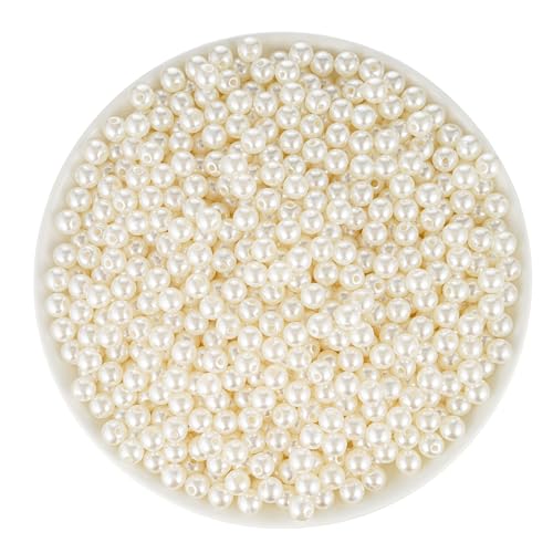 1125Pcs Pearls for Crafts,8mm Ivory Fake Pearl Beads,Acrylic Pearls Bulk for Jewelry Making with Holes,Bracelet Necklace DIY,Vase Filler and Makeup Brush Case. - size: 8 MM(Ivory)