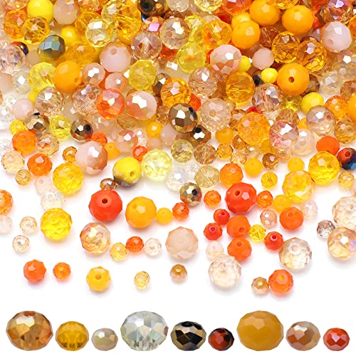 Wholesale 4/6/8mm Crystal Rondelle Beads for Jewelry Making Findings Include Plastic Storage Box,Faceted Glass Beads,Spacer Beads for Bracelets Earrings - color: Golden