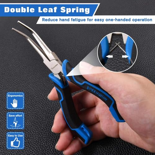 SPEEDWOX Bent Needle Nose Pliers With Smooth Jaw For Jewelry Making Fishing Hook Remover Long Angled Needle Nose Pliers For Jewelry Making, Wire Wrapping And Object Gripping - style: Bent Needle Nose Pliers Smooth Jaw