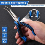 SPEEDWOX Bent Needle Nose Pliers With Smooth Jaw For Jewelry Making Fishing Hook Remover Long Angled Needle Nose Pliers For Jewelry Making, Wire Wrapping And Object Gripping - style: Bent Needle Nose Pliers Smooth Jaw
