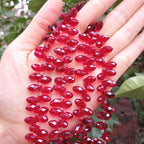 200pcs Czech 12mm Faceted Teardrop Briolette Crystal Glass Loose Beads Pendant Drop Spacer Bulk Siam Red for DIY Jewelry Making CCT2-5 - color: Siam red, size: 12x6mm - 200pcs