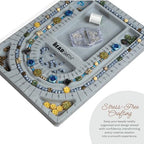 The Beadsmith Bead Board with Cover, Grey Flocked, 3 U-Shaped Channels, 6 Recessed Compartments,13.25H x 9.75L inches, Design Boards for Creating Bracelets, Necklaces and Other Jewelry - size: 28" - U Channel w/ Cover
