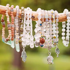 PATIKIL 4 Pcs Natural Stone, 36 x 10 mm Natural Curved Clear Quartz Stone Crystal Handmade Jade Flat Beads for DIY Crafting, Peacock Pine - color: Peacock Pine
