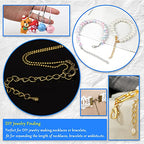 750Pcs Chain Extender Set for Jewelry Making,Necklace Bracelet Chain Extender Chains Extension Tails with Lobster Claw Clasps and Open Jump Ring for Necklaces Bracelet,Anklets,Jewelry Making Supplies - color: 750pcs Gold,Silver,KC gold,white K,Antique gre