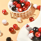 DanLingJewelry 50pcs 20mm Ladybug Acrylic Beads - Red, Black, Heart Dot Printed for DIY Craft Jewelry Making - color: 50pcs - ladybug