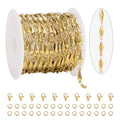 KYUNHOO 4 Meters Stainless Steel Chains for Jewelry Making Small Water Drips Link Chain Spool Gold Plated DIY Jewelry Bulk with Connectors for Women Men Make Handcrafts - color: Drop Gold