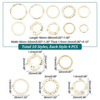 40Pcs 10 Styles Golden Linking Rings Alloy Circle Charms Round Hollow Connectors Metal Twist Ring Charms for DIY Necklace Bracelet Dangle Earring Jewelry Making Crafts - color: Golden