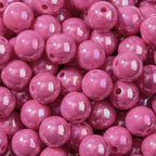 16mm Acrylic Bead 100pcs AB Rose Color Acrylic Focal Bead Chunk Bubblegum Beads for DIY Crafting Necklace Bracelet Jewelry Making Keychain (Rose) - color: rose