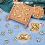 1 Box 80pcs Alloy Cross Beads Gold Crosses Beads Metal Tibetan Golden Crucifix Center Crosses Space Bead Bulk for Jewelry Making Holiday Bracelet Necklace Beading Accessories Supplies Crafts - color: Golden