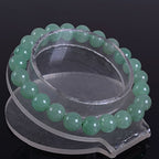 Justinstones Gem Semi Precious Gemstone 8mm Round Beads Stretch Bracelet 7 Inch Unisex - color: Green Aventurine
