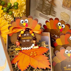 BeYumi Thanksgiving Bracelet Craft Kit - 24 Pack Fall DIY Thanks Letter Beads Friendship Bracelets with Turkey Gift Cards Thankful Craft Kit Party School Classroom Fun Activities for Kids Ages 6-12 - style: THANKS