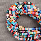 BONNY BOXX 150PCs Natural Mix Imperial Jasper Spacer Beads, Loose Semi Precious Flat Round Gemstone Heishi Disc Stone Beads for Beading Jewelry Making 4mm*2mm - color: Mix Imperial Jasper, size: 4MM*2MM