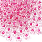 150Pcs Acrylic Flower Beads Candy Color Transparent Plastic Pastel Spacer Beads with Hole for DIY Crafts Wind Chimes Suncatcher Necklaces Bracelets Earrings Jewelry Making(Rose Red) - color: Rose Red