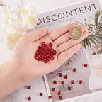 UR URLIFEHALL 100 Pcs Imitation Jade Glass Beads Heart Shape Crystal Spacer Beads for DIY Crafts Jewelry Making - color: 100pcs-6x6x4mm-dark red imitation jade glass heart