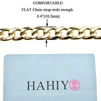 HAHIYO Purse Chain Strap 7.9 inches SPOT-ON Gold for Shoulder Cross Body Sling Purse Handbag Clutch Replacement Comfortable Flat 0.4' Wide Enough 2.4mm Extra Thick Metal 1 Pack - size: Gold 7.9 Inches