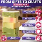 200 Pcs Shrink Wrap for Soap – 5x7" Soap Making Supplies, Bath Bombs, & Jewelry – Gift Wrap Shrink Bags for DIY Projects & Mother's Day Presents | Use with Heat Gun or Hair Dryer at Medium Temperature - size: 1 sheet (Pack of 200)
