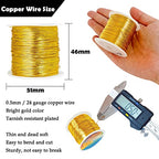 203 Feet Tarnish Resistant Copper Wires 24 Gauge/0.5mm Jewelry Craft Wires Beading Wire for Jewelry Making, Wire Wrapping and Crafting (Gold) - color: 1Gold, size: 24 Gauge
