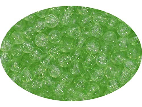 1050pcs Green Crackle Glass Beads Handcrafted Round Lampwork Smooth Loose Beads for Bracelet & DIY Jewelry Making 6mm - color: green#07, size: 6mm