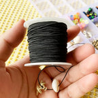 0.8mm Elastic Bracelet String, QBJAYTY Strong Elastic Cord for Bracelets, Stretchy Stretch String for Clay Pony Letter Beads, Friendship Bracelet String Elastic Black White-4 Rolls - size: 0.8mm, style: black*2 white*2