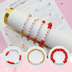 Looconi 1400pcs Red Letter Alphabet Acrylic Beads 7x4mm and Heart Star Beads for Jewelry Making - color: RedLetter