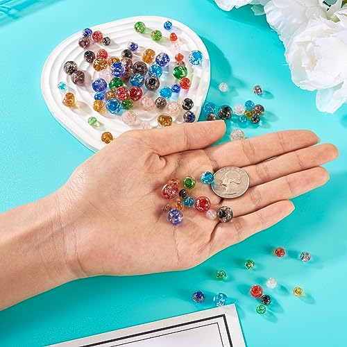 Elecrelive 96pcs Glow in The Dark Glass Beads 6mm/8mm/10mm Lampwork Luminous Round Glass Beads for Jewelry Making DIY Bracelet Earring Necklace Making - color: Mix 8 Colors