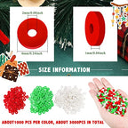 Batiyeer 3000 Pcs Christmas Fall Halloween Clay Beads Set 6 mm Patriotic 4th of July Spacer Beads Winter Polymer Clay Bead for Necklace Earring Bracelet Making(Red, Green, White) - color: Red, Green, White