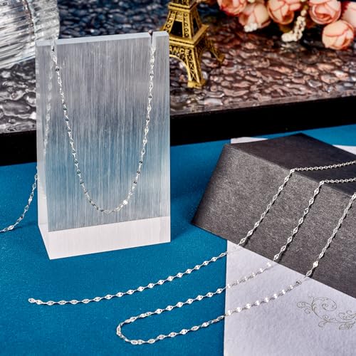 Elecrelive 2mm Sterling Silver Dapped Chains 3.28 Feet Silver Cable Link Chains Permanent Jewelry for Men Women Necklace Bracelet DIY Making - color: Silver, Dapped Link