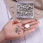 Beadthoven 150pcs/Box Tibetan Style Alloy Tube Beads Mixed Antique Silver Metal Column Spacers Beads for DIY Bracelet Necklace Jewelry Making Supplies - color: Antique Silver-Column