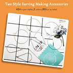 80pcs Beading Hoop Earrings for Jewelry Making,Round Beading Hoops Earrings Bulk Triangle Teardrop Earring with Hoop for DIY Craft Earring Making - color: Gold K and White K 1
