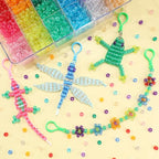 2600+pcs Pony Beads Kit Rainbow Glitter Plastic Beads Multicolor Pony Bead Bulk with Elastic String, Hair Bead for Braids DIY Crafts Jewelry Making Kit for Bracelets Necklaces - color: Giltter Beads