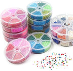 1 Box 3900pcs Mixed Color 2mm Glass Seed Beads-Small Round Spacer Loose Czech Beads for Jewelry Making Embroidery Accessories, (Purple) - color: Purple