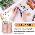22 Gauge Jewelry Wire, Anezus Rose Gold Craft Wire Tarnish Resistant Copper Beading Wire for Jewelry Making Supplies and Crafting (Rose Gold, 49 Yards/45 Meters) - color: Rose Gold