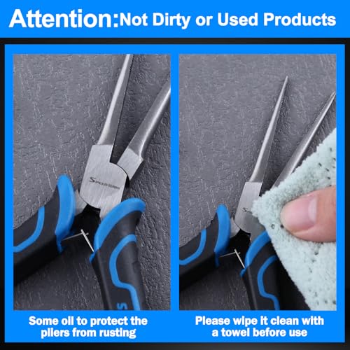 SPEEDWOX Mini Needle Nose Pliers Serrated Jaw With Protective Cover Needle Nose Pliers For Jewelry Making Precision Compact Long Nose Plier Needle Tip For Wire Bending Small Object Gripping - style: Needle Nose Pliers Serrated Jaw
