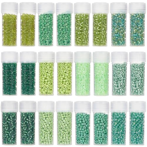 SUNNYCLUE 120G 12/0 Seed Bead Glass Bead Green Glass Seed Beads 2mm Mini Craft Beads Round Glass Seed Bead Bulk Small Loose Spacer Beads for Jewelry Making DIY Earrings Friendship Bracelets Necklace - color: Mixed Color 2