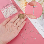 Beebeecraft 1 Box 100Pcs Ball Stud Earring Findings 925 Sterling Silver Plated 304 Stainless Steel Silver Round Post with Loop for Dangle Earring Jewelry Making DIY - color: Silver, size: 4mm Ball