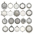 20pcs Mixed Fit 25mm Blank Bezel Pendant Trays Base Cabochon Settings Trays Pendant Blanks for Jewelry Making DIY Findings (M280) - color: Antique Silver 25mm