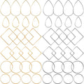 PAGOW 48 pcs Earring Beading Hoop, Hypoallergenic Teardrop Square Round Beading Hoops for Jewelry Making, Earrings Beading Hoop Bulk for DIY Crafts Accessories Supplies (Gold, Silver) - color: 48pcs,teardrop,square,round