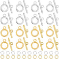 1 Box 60 Sets Toggle Jewelry Clasp Sets Toggle Connector Clasp Alloy Metal Gold and Silver Large Bars and Ring Fastern Hook OT Clasp with Rings Set for Jewelry Making Supplies Accessories - style: Style 3