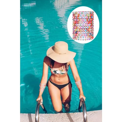 12pcs Friendship Bracelets Beaded Bracelets Heishi Bracelet Cute Bracelets Stack Vinyl Clay Disc Bead Surfer Stretch Summer Beach Bracelets For Women Preppy Bracelets - color: Z-1 color
