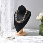 MOOCA Necklace Chain Jewelry Display Holder, Jewelry Stand, Necklaces Display Mannequin Bust Stand, Wood Sturdy Base, Black Velvet - color: Black Velvet