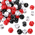 Ferreve 90 Piece Acrylic Dice Beads 10mm Dice Beads Bulk, Casino Games Birthday Party Supplies, Jewelry Making, Bracelet Necklaces Lanyard DIY Handicrafts(Red, Black, White) - color: Red, Black, White